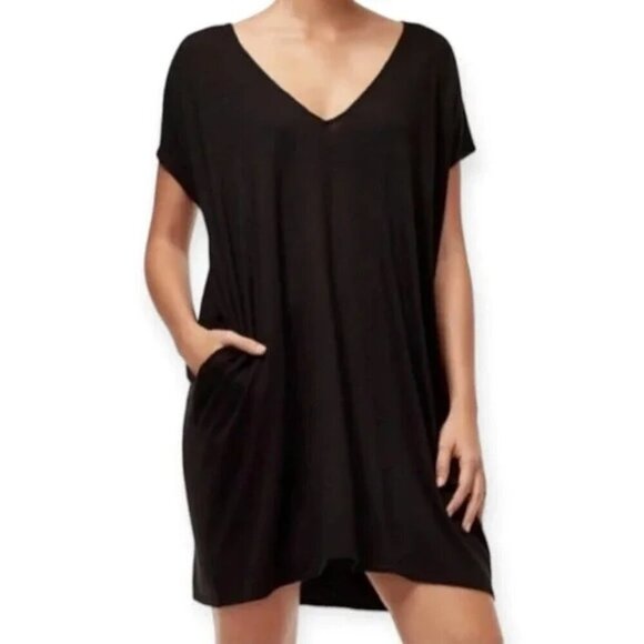 Aritzia Dresses & Skirts - Aritzia Wilfred Free Marcoux Knit Black V-neck Mini Dress Size Extra Small